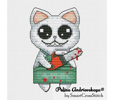 Chainsaw Cat cross stitch