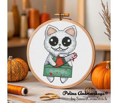 Chainsaw Cat cross stitch pattern