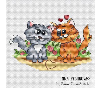 Cats in Love cross stitch chart