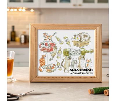Cats Party Sampler cross stitch pattern