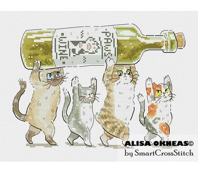 Cats Party Funny cross stitch