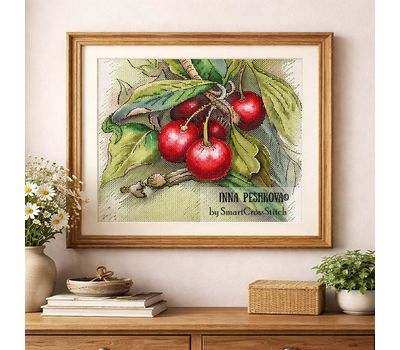 Wild cherry cross stitch pattern