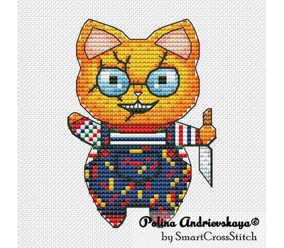 Chucky cat cross stitch