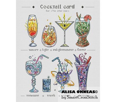 Fantasy Cocktail Card cross stitch
