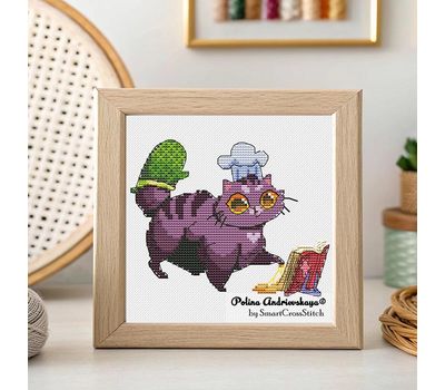 The Cook Cat cross stitch pattern