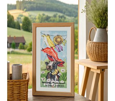 Curios Cow cross stitch
