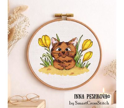 Cat the Dreamer cross stitch pattern