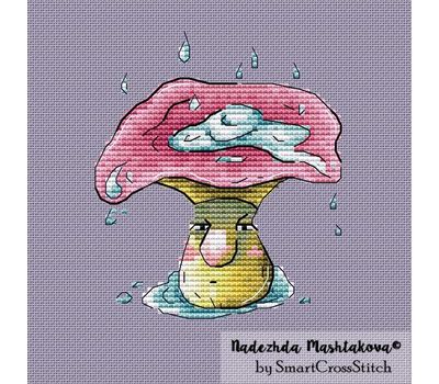 Droplet mushroom cross stitch