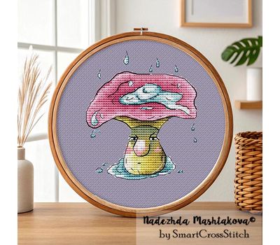 Droplet mushroom cross stitch pattern