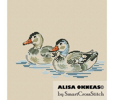 Ducks minimalistic cross stitch