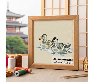 Ducks minimalistic cross stitch pattern