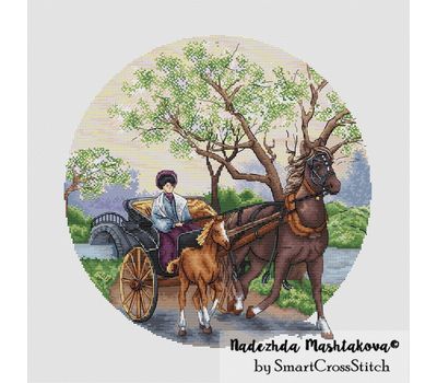 Early Morning Ride cross stitch