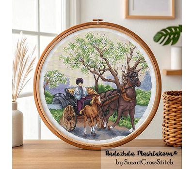 Early Morning Ride cross stitch pattern