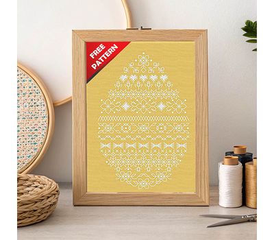 Easter Egg Blackwork Free embroidery pattern