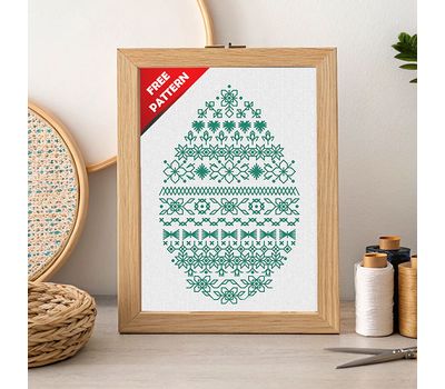 Easter Egg Blackwork Free embroidery chart