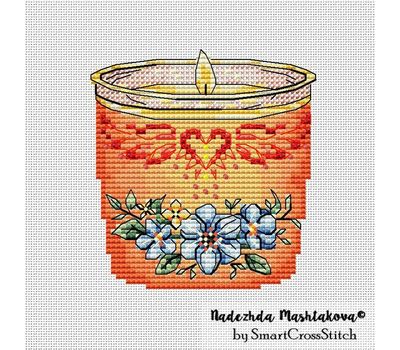 Flower Candle cross stitch pattern