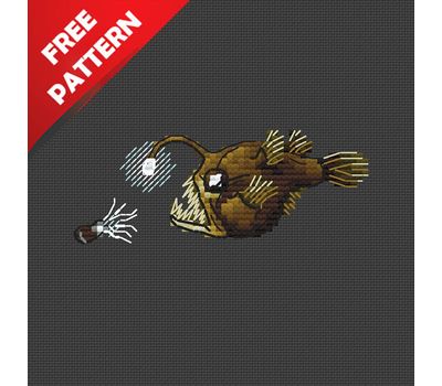 Angler Fish Free cross stitch pattern