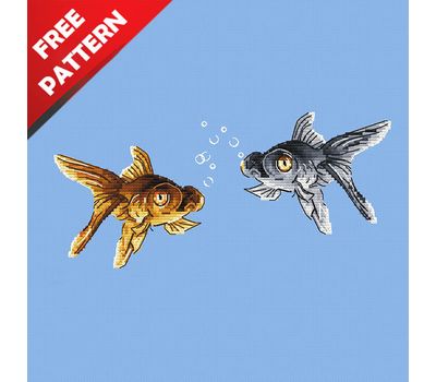 Telescope Fish Free cross stitch pattern