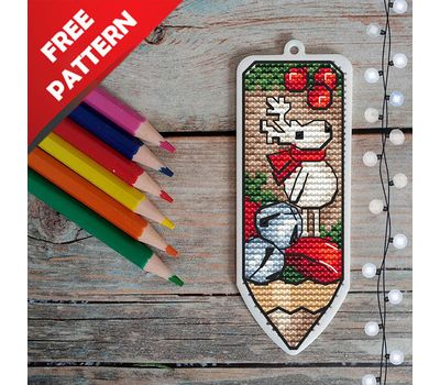 Christmas Pencil Free cross stitch pattern