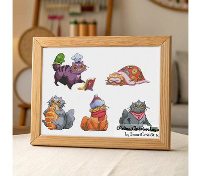 Funny Cats Set cross stitch pattern