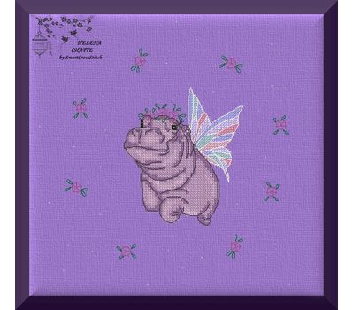 Flying Hippo embroidery