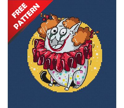 Gacy Cat Free cross stitch pattern