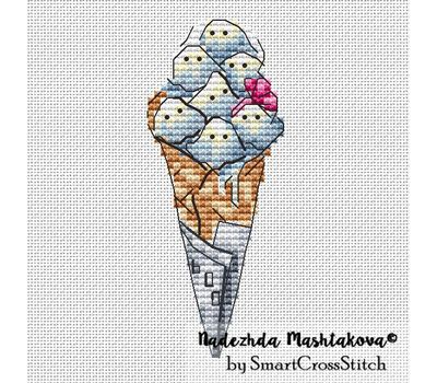 Ghosts Ice Cream cross stitch