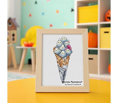 Ghosts Ice Cream cross stitch pattern