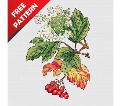 Guelder Rose Free cross stitch pattern