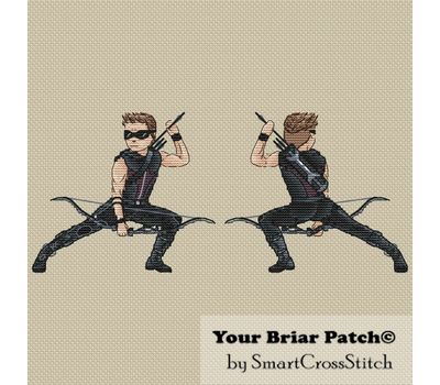 Hawkeye cross stitch pattern
