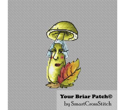 Hello Mushroom cross stitch