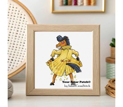 Funny Horse in a coat cross stitch pattern