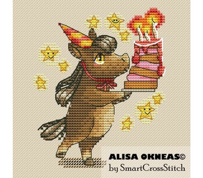 Horse with Cake cross stitch