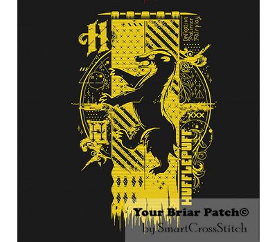 Hufflepuff Flag cross stitch pattern