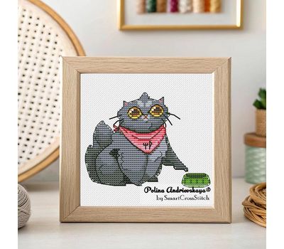 Hungry Cat cross stitch pattern