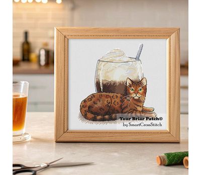 Coffee Shop - Iced Tea Cat Cross stitch pattern
