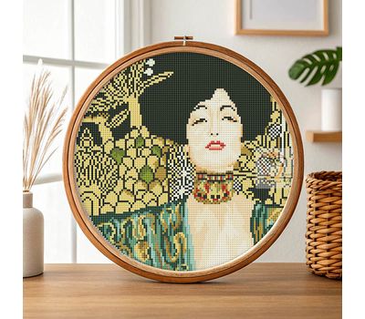 Judith by Klimt round cross stitch pattern