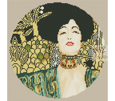 Judith by Klimt round cross stitch