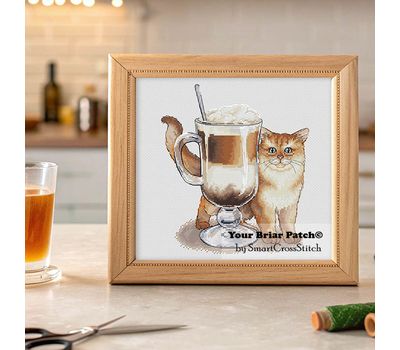 Latte Cat cross stitch pattern
