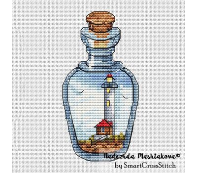 Lighthouse Bottle #1 cross stitch