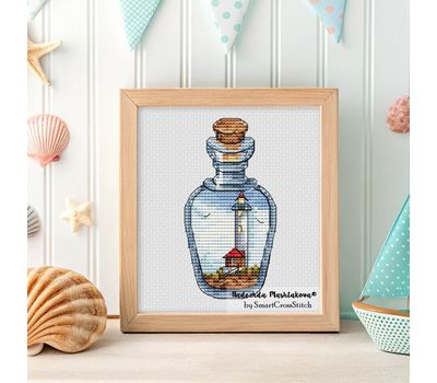 Lighthouse Bottle #1 cross stitch pattern