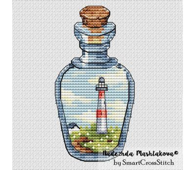 Lighthouse Bottle #2 cross stitch