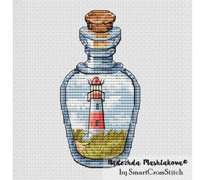 Lighthouse Bottle #3 cross stitch pattern