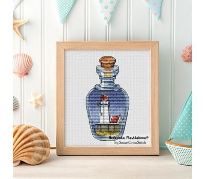 Lighthouse Bottle #4 cross stitch pattern