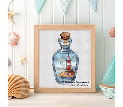 Lighthouse Bottle #5 cross stitch pattern