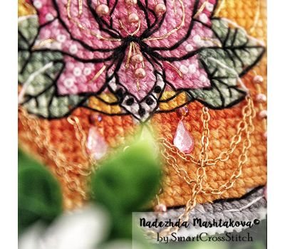 Lotus candle cross stitch design