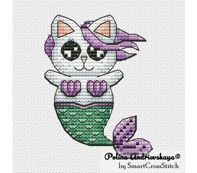 Mermaid Cat cross stitch