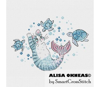 Mermaid Cat cross stitch