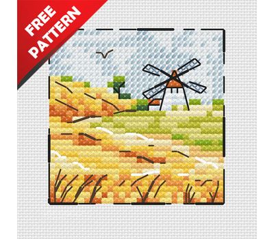 Windmill Free cross stitch pattern