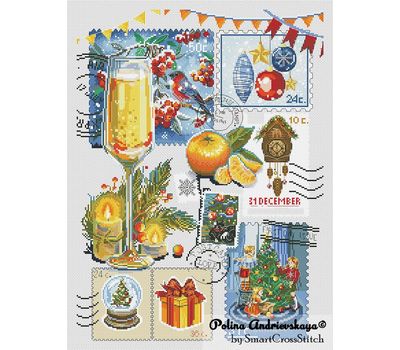New Year Sampler cross stitch pattern chart